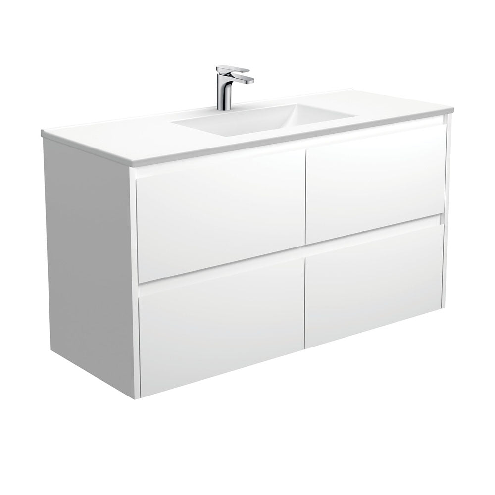 Vanessa Amato 1200 Satin White Wall-Hung Vanity