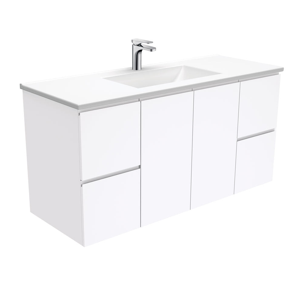 Vanessa Fingerpull Gloss White 1200 Wall-Hung Vanity