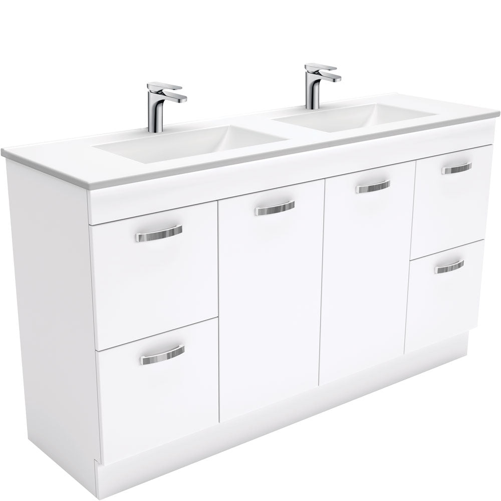 Vanessa Unicab 1500 Double Bowl Vanity On Kickboard