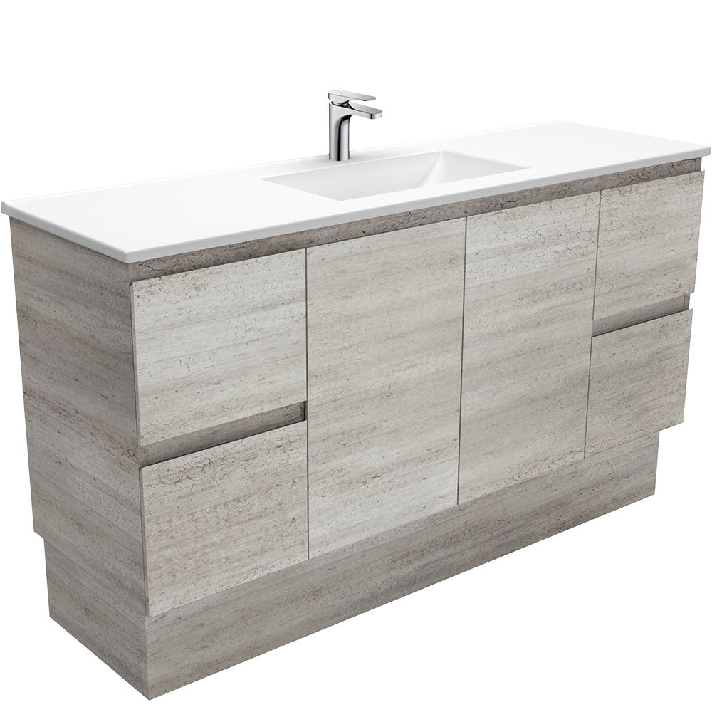 Vanessa Edge Industrial 1500 Single Bowl Vanity On Kickboard