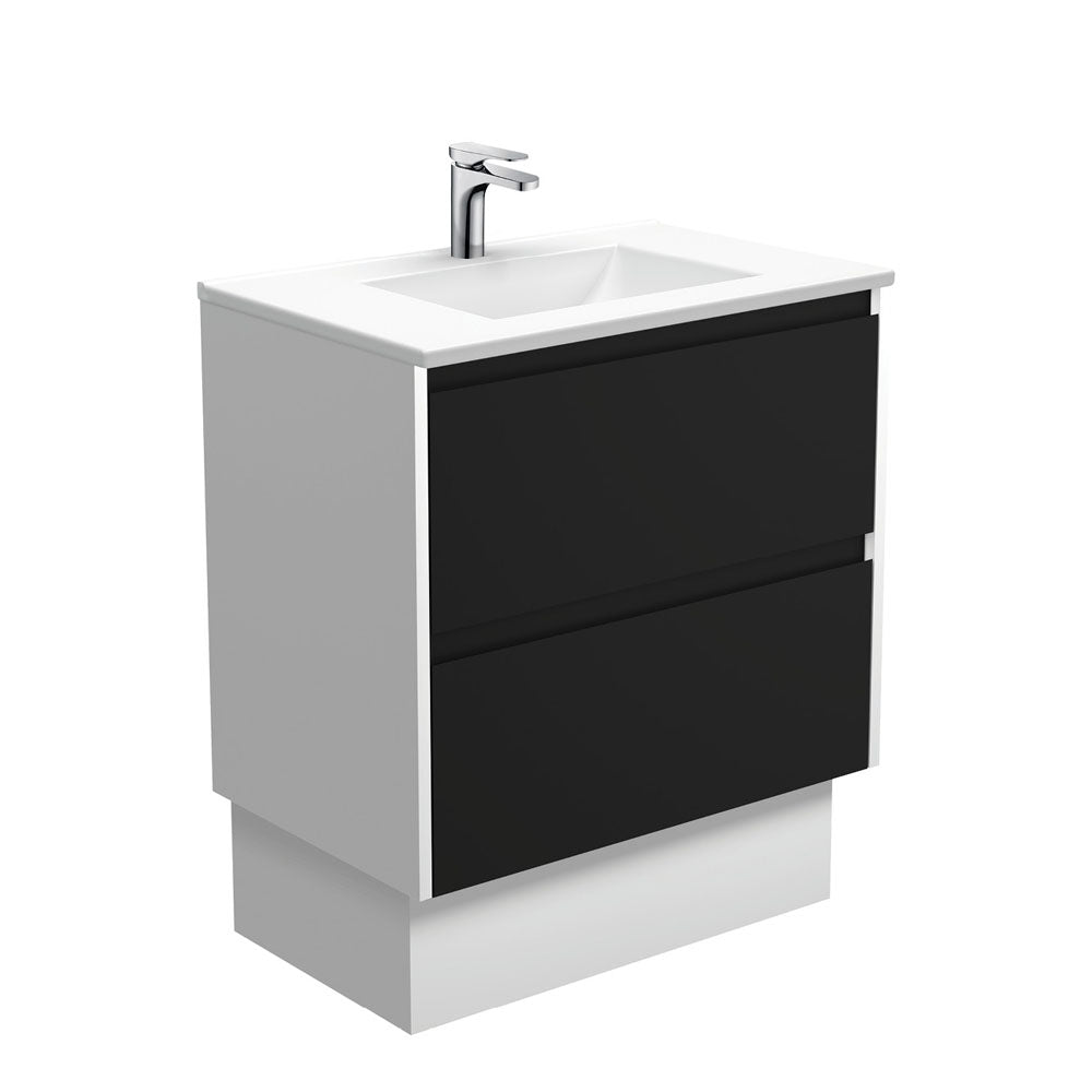 Vanessa Amato 750 Satin Black Vanity On Kick, Satin White Panels