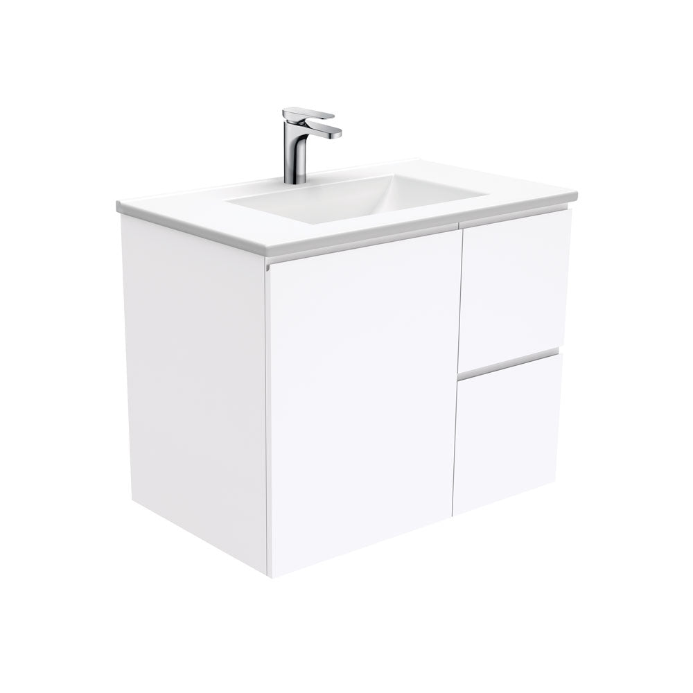 Vanessa Fingerpull Gloss White 750 Wall-Hung Vanity