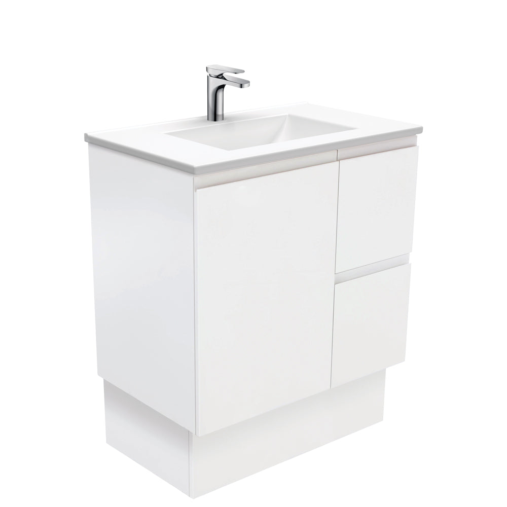 Vanessa Fingerpull Satin White 750 Vanity On Kickboard