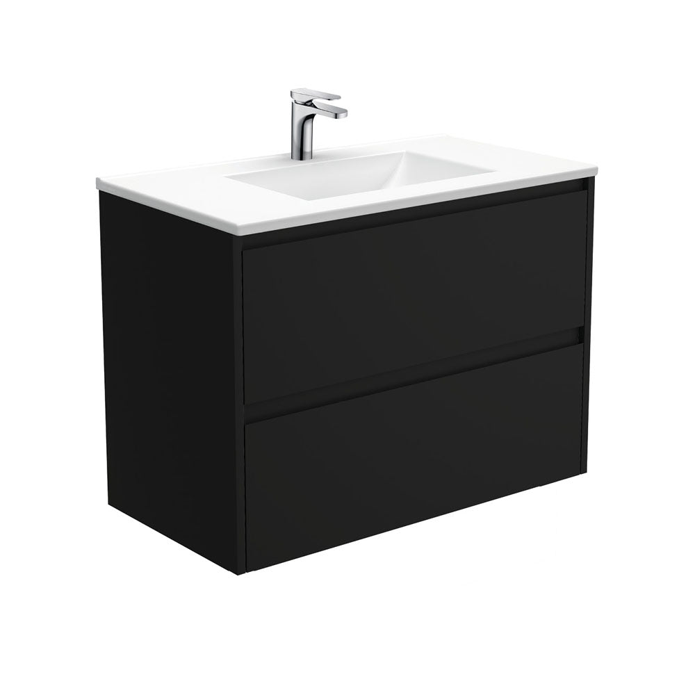 Vanessa Amato 900 Satin Black Wall-Hung Vanity