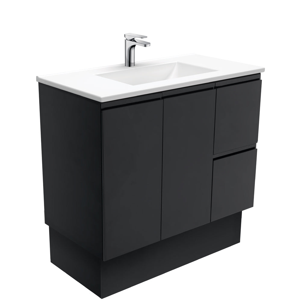 Vanessa Fingerpull Satin Black 900 Vanity On Kickboard