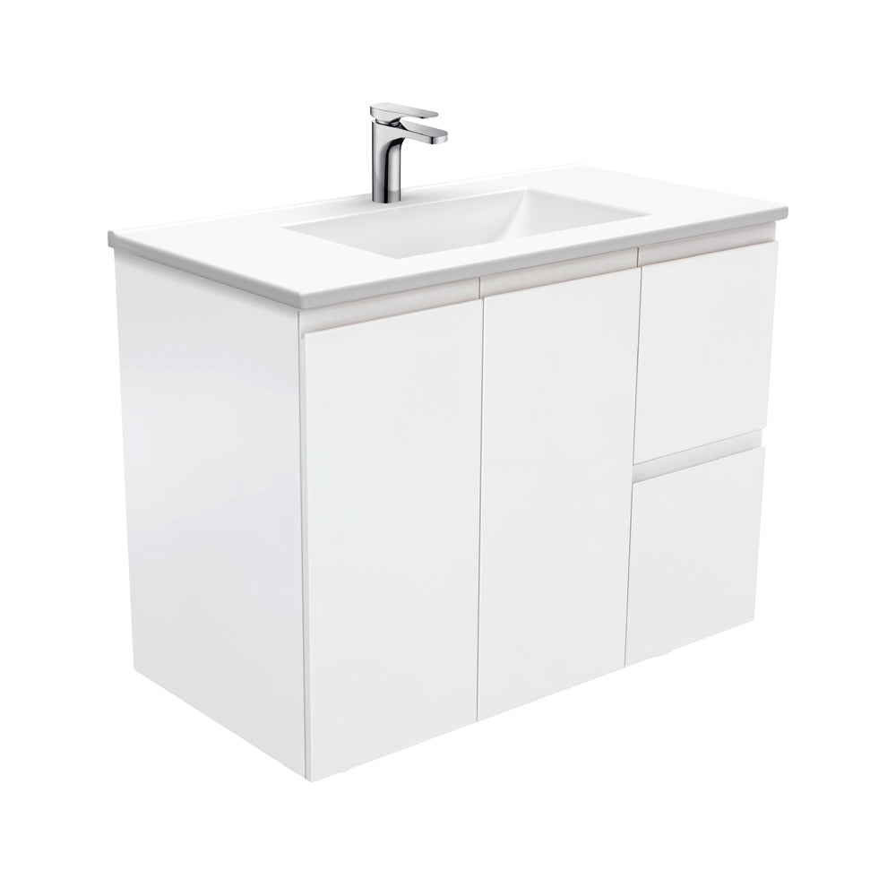 Vanessa Fingerpull Satin White 900 Wall-Hung Vanity