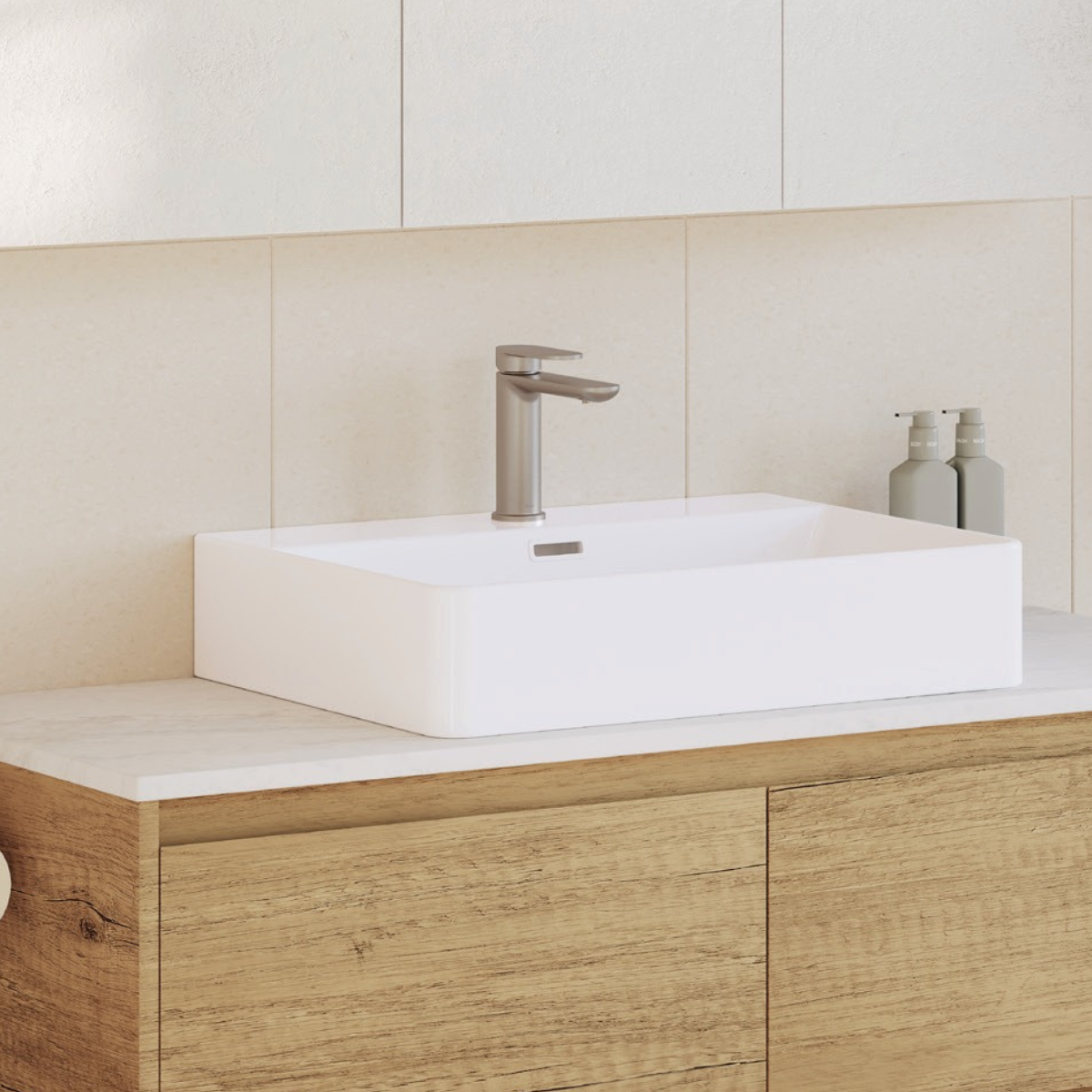 Fienza Solid Surface Vanity Top - Ensuite Depth