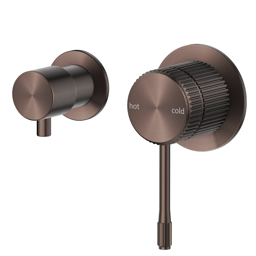 Mica Fluted Shower Mixer Diverter - Sideways