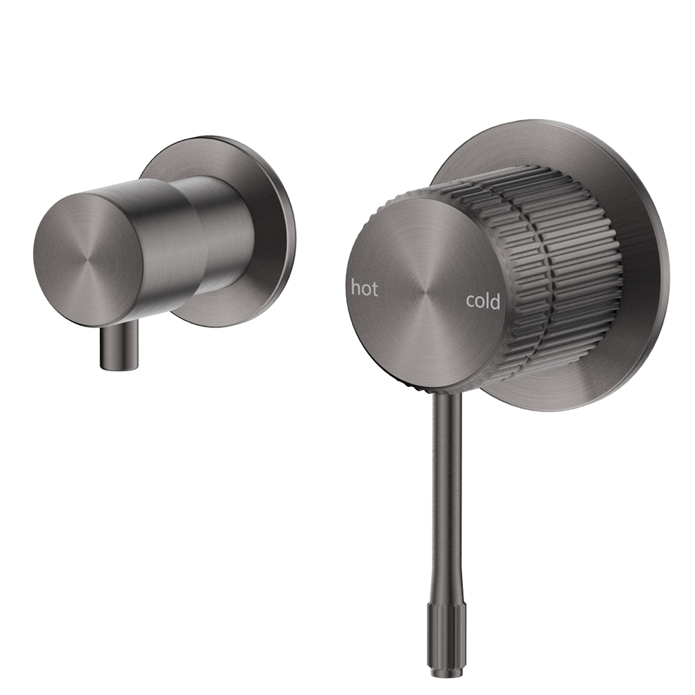 Mica Fluted Shower Mixer Diverter - Sideways