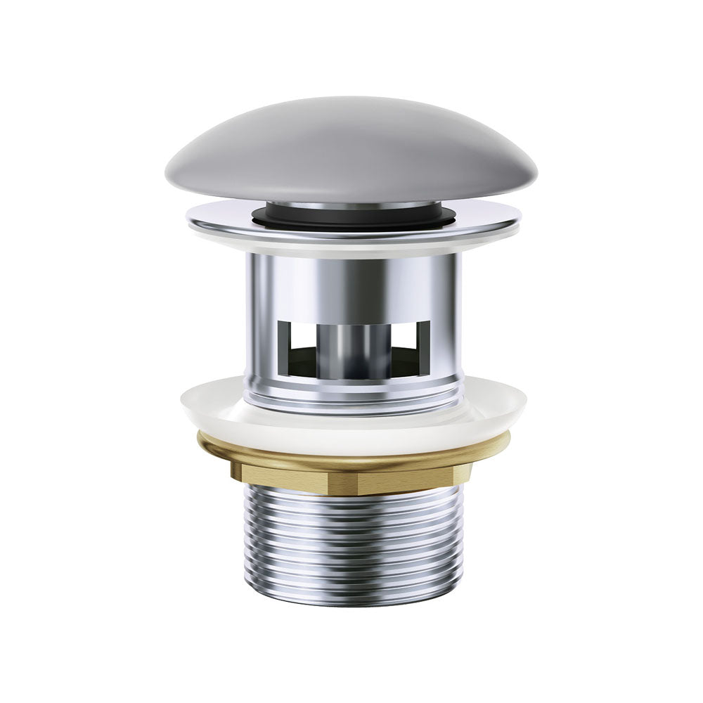 Pop-Up 32mm Overflow Basin Waste, Matte Light Grey Ceramic Cap