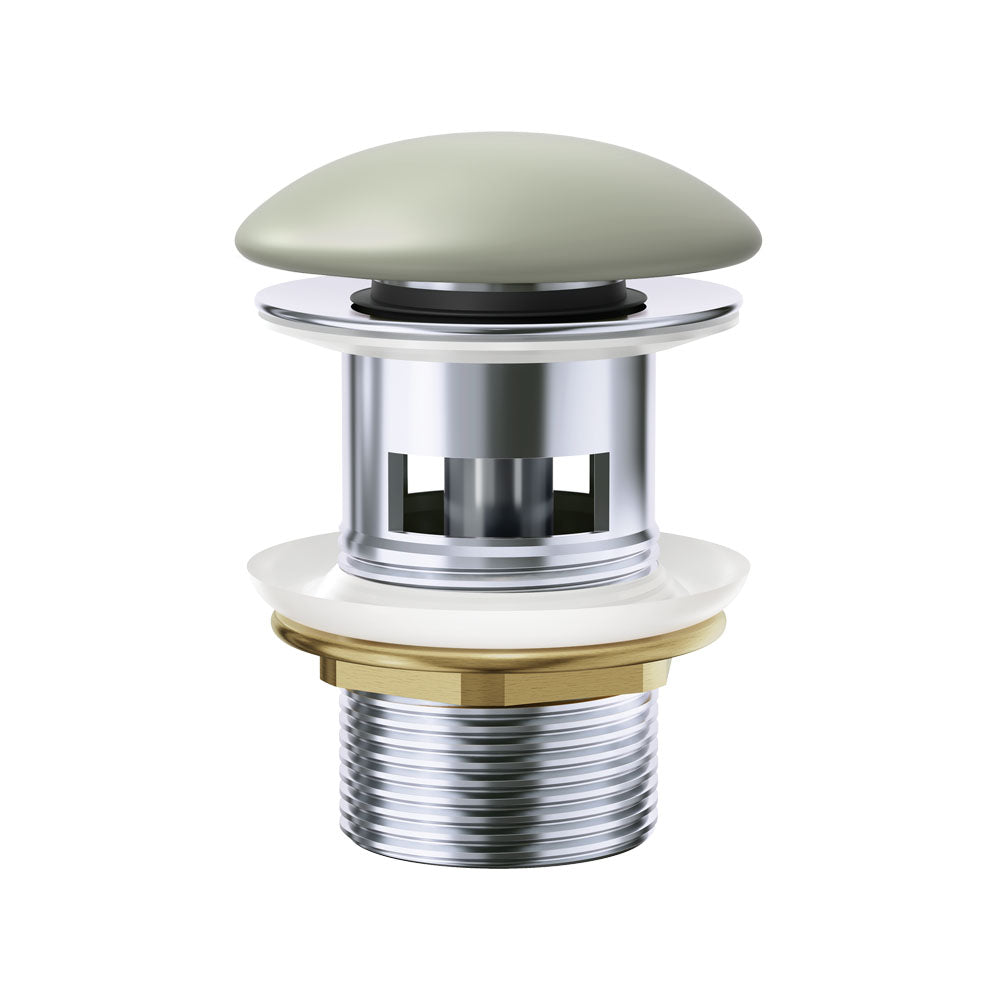 Pop-Up 32mm Overflow Basin Waste, Matte Olive Ceramic Cap