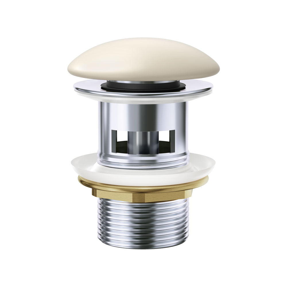 Pop-Up 32mm Overflow Basin Waste, Matte Khaki Ceramic Cap