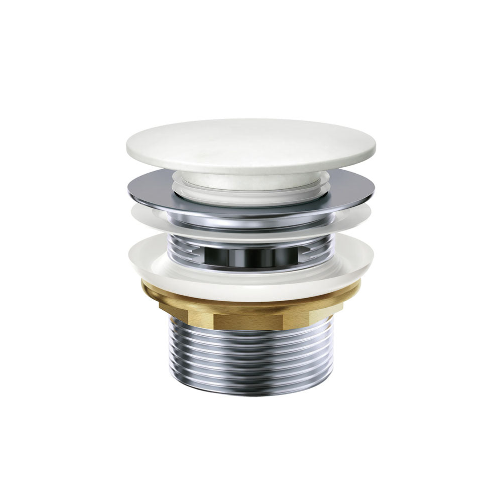 Solid Surface Cap Bath Waste - Matte White With Overflow