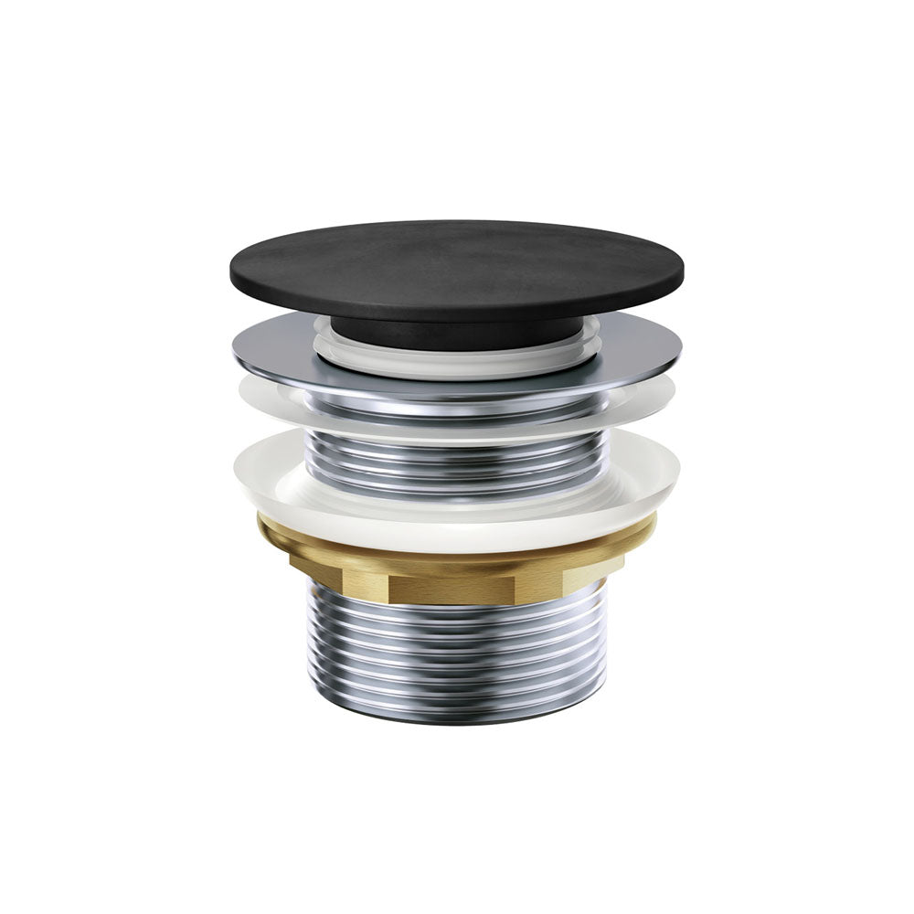 Solid Surface Cap Bath Waste - Matte Black Non-Overflow