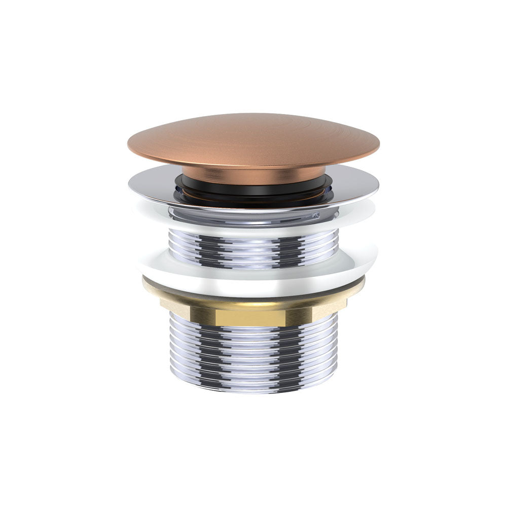 Universal Brass Cap Bath Waste Non-Overflow - Brushed Copper