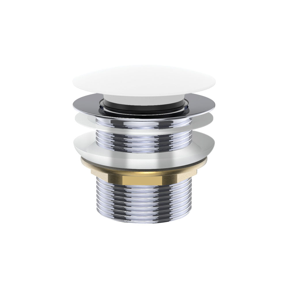 Universal Brass Cap Bath Waste Non-Overflow - Matte White