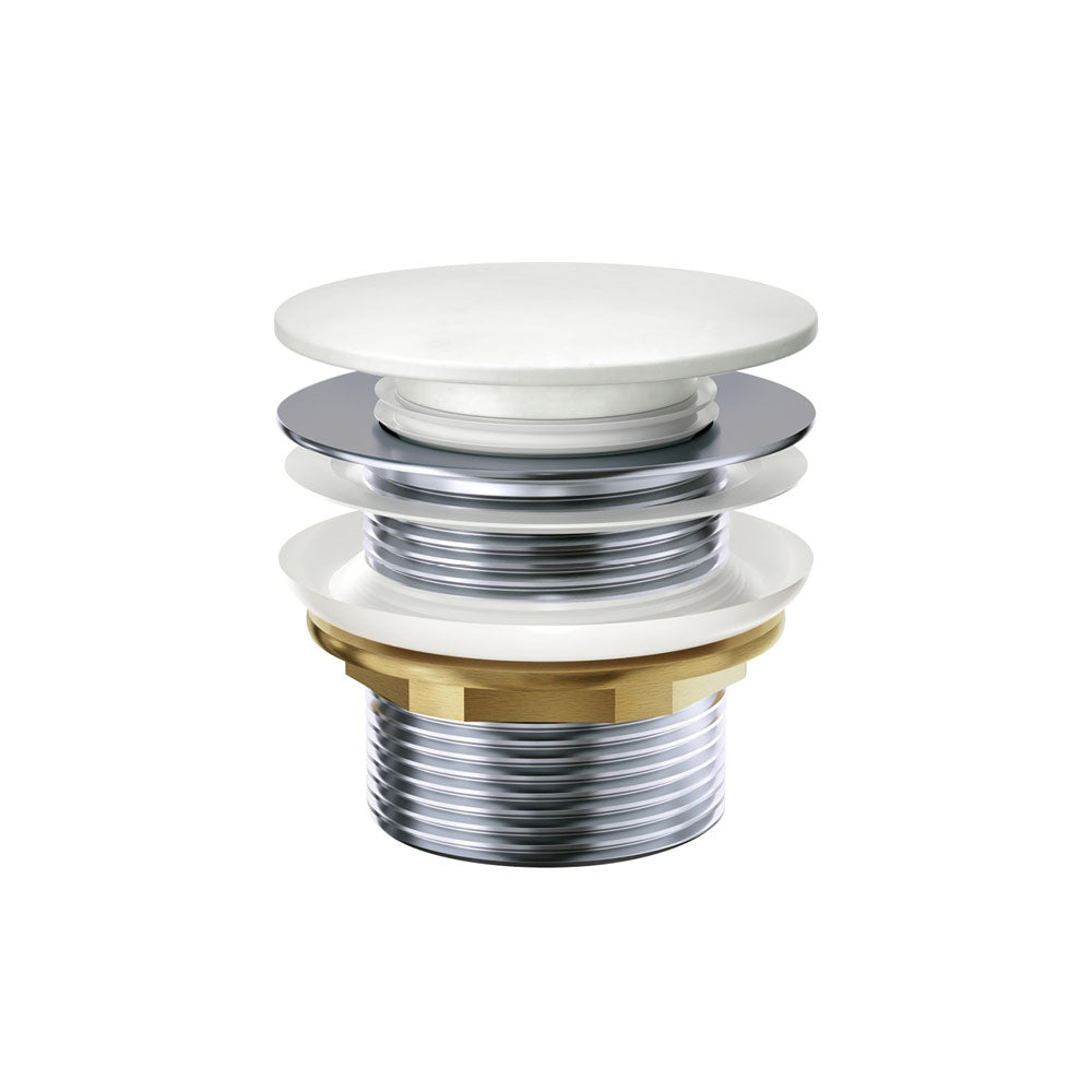 Solid Surface Cap Bath Waste - Matte White Non-Overflow