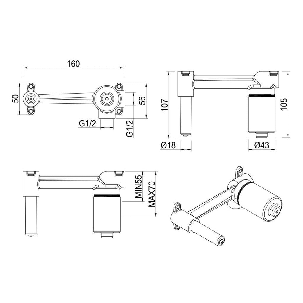 Tiago, Beki, Eleniko, Kaza - Wall-Spout Combo - BODY ONLY