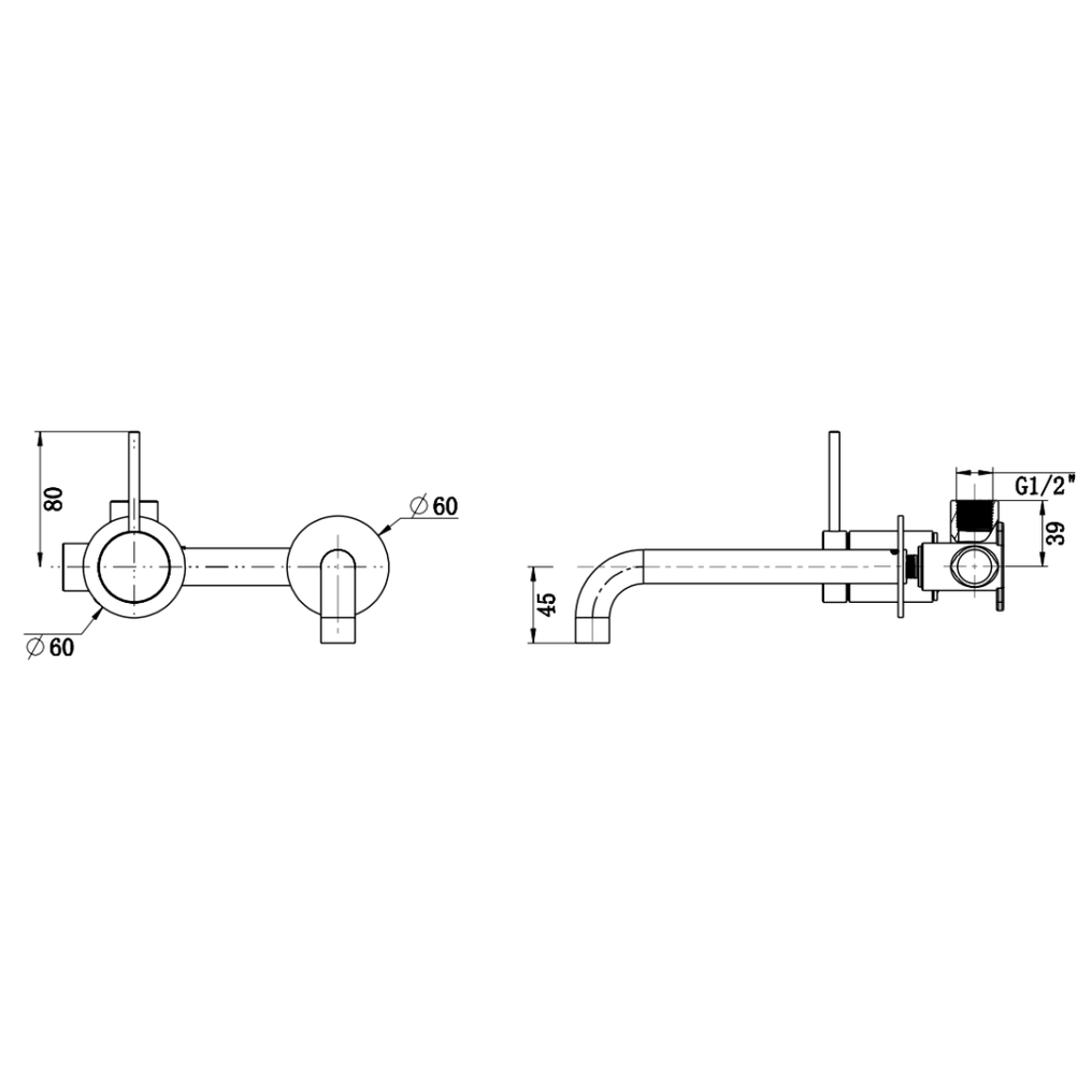 Mica Wall-Spout Combo - 2P - Reverse - TRIM KIT ONLY
