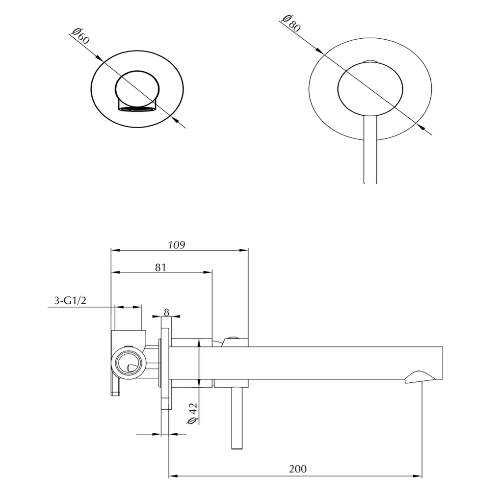 LVB Mica Wall-Spout Combo - Straight Spout - 2P