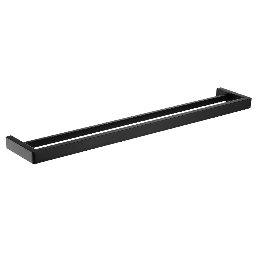 Norico Cavallo Matte Black Square Double Towel Rail 800mm