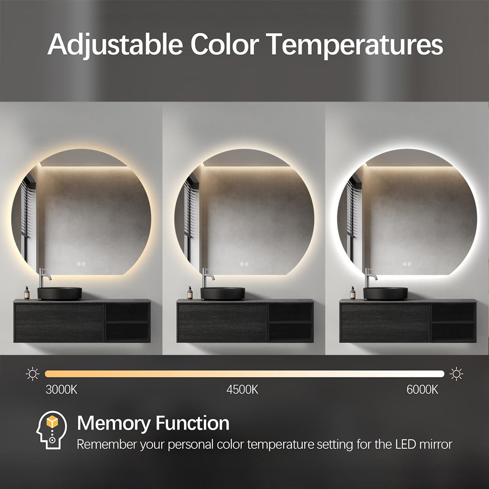 Modern Crescent Moon Wall LED Mirror – Backlit Frameless