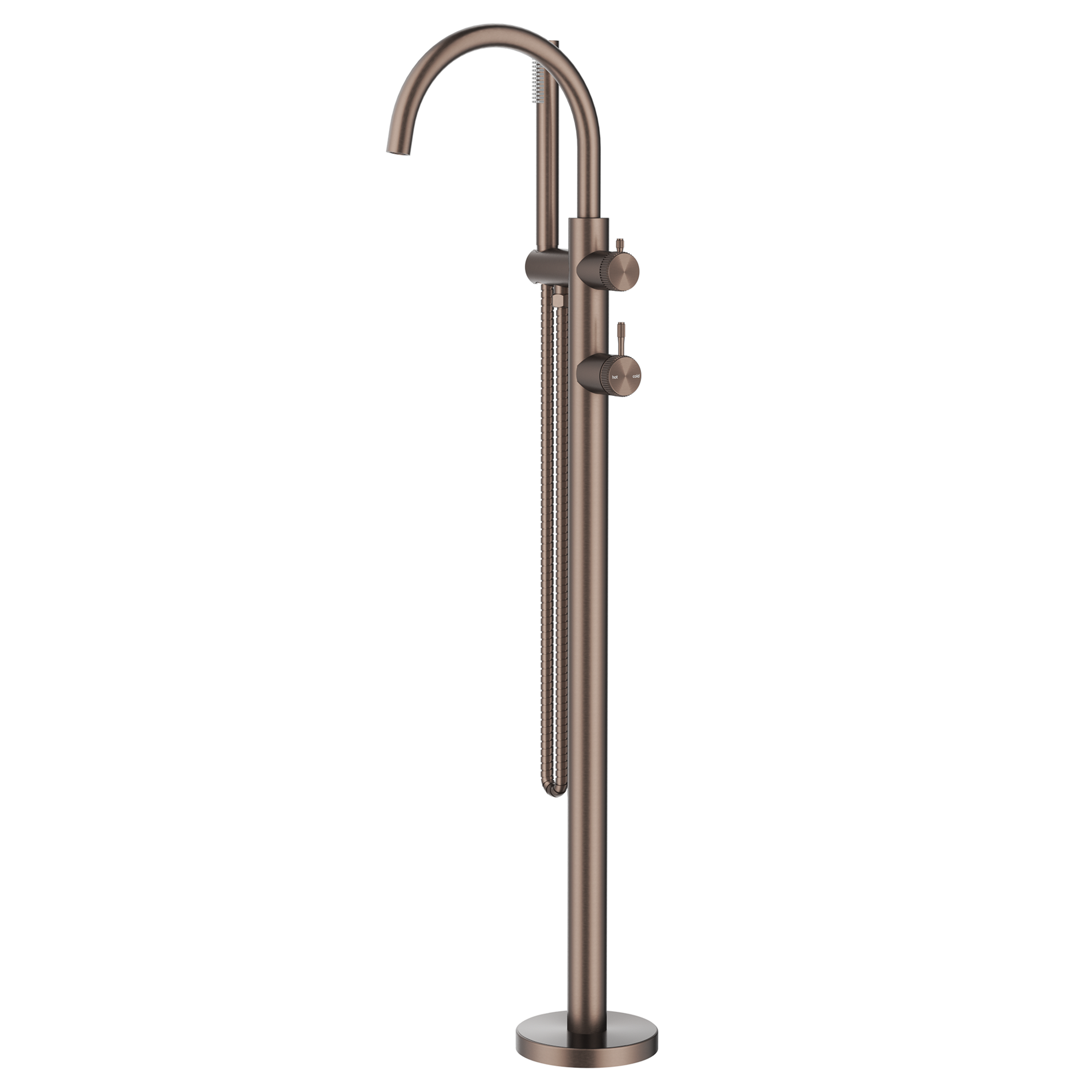 Mica Fluted Freestanding Bath Mixer with Hand Shower