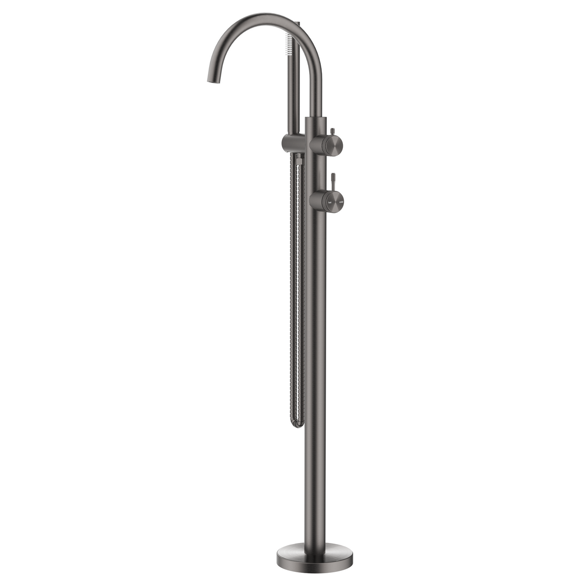 Mica Fluted Freestanding Bath Mixer with Hand Shower
