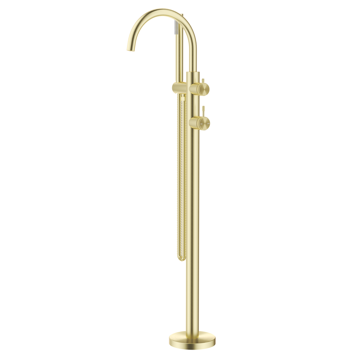 Mica Fluted Freestanding Bath Mixer with Hand Shower