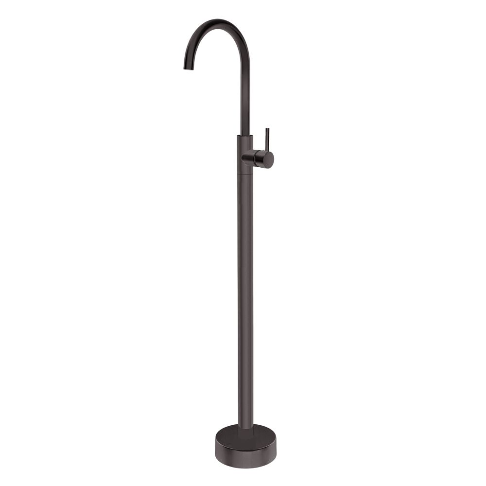 Norico Pentro Round Gun Metal Grey Solid Brass Freestanding Mixer ...