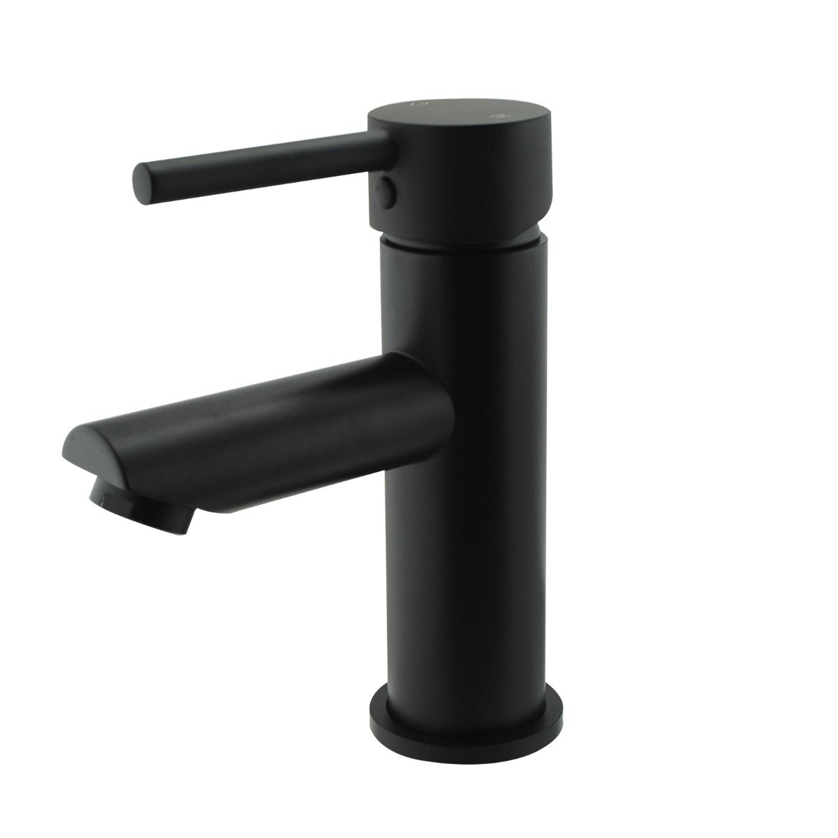 Norico Pentro Matte Black Round Basin Mixer Tap - Blue Bathware