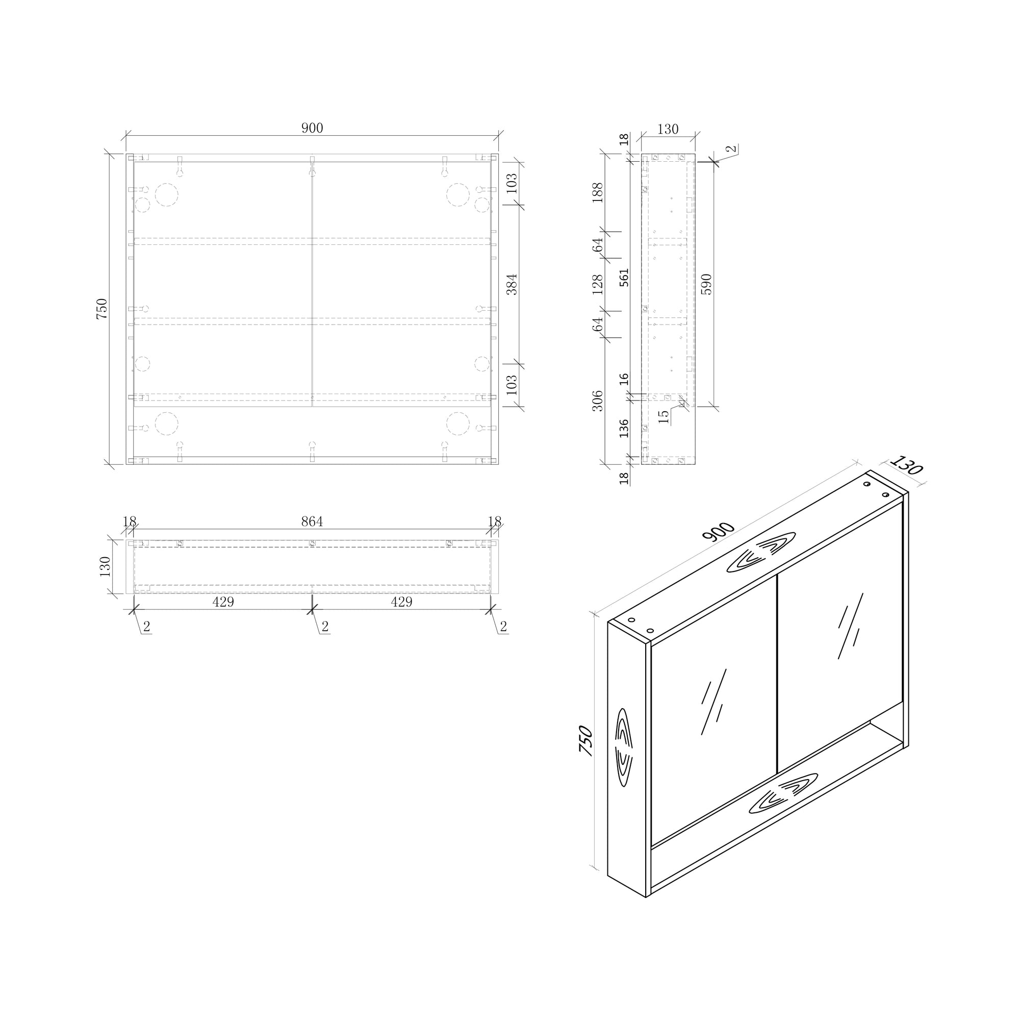 BONDI Mirror Cabinet