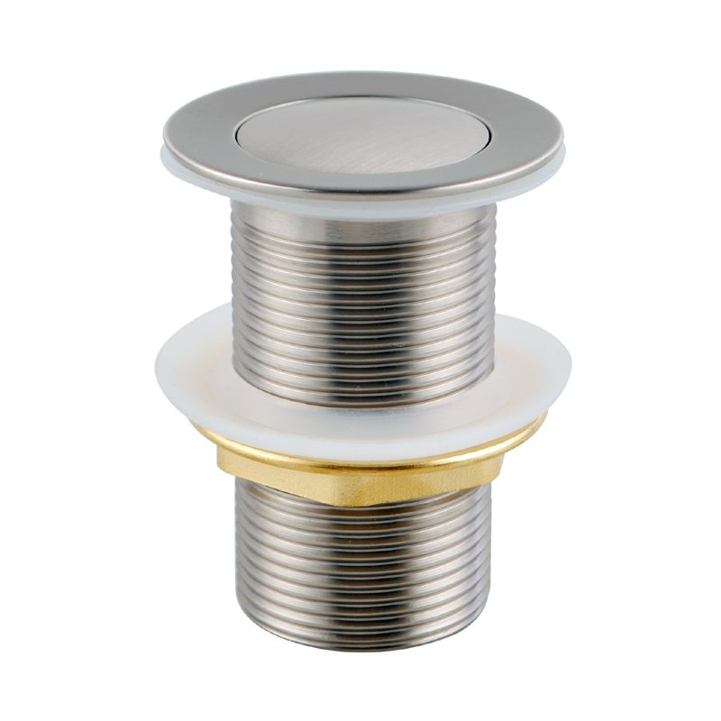 Norico 32/40mm Solid Brass Basin Pop Up Waste NO Overflow Brushed Nickel