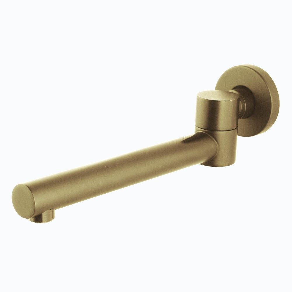 Norico Pentro Brushed Yellow Gold Round Bath Spout - Blue Bathware