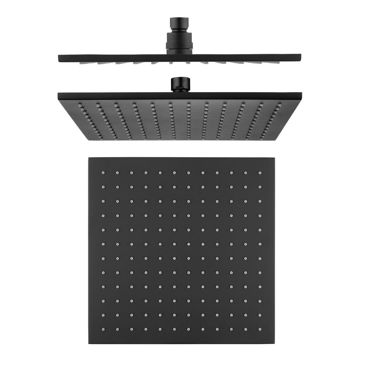 Norico Cavallo 250mm Matte Black Solid Brass Shower Head