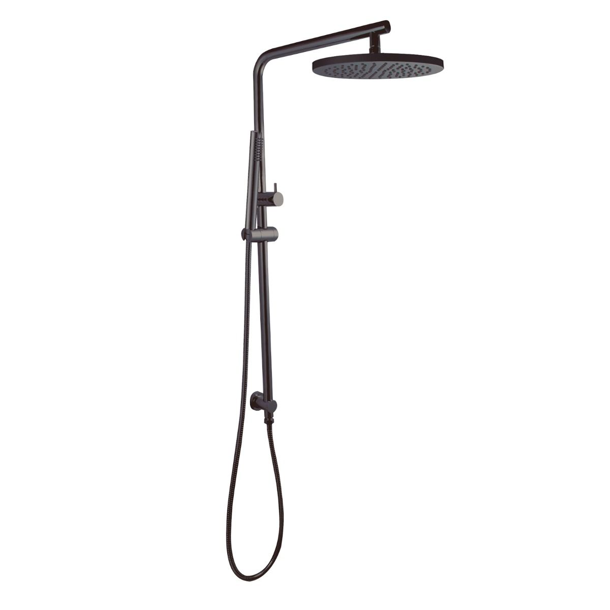 Norico Pentro 250mm Gun Metal Grey Round Handheld Shower Station