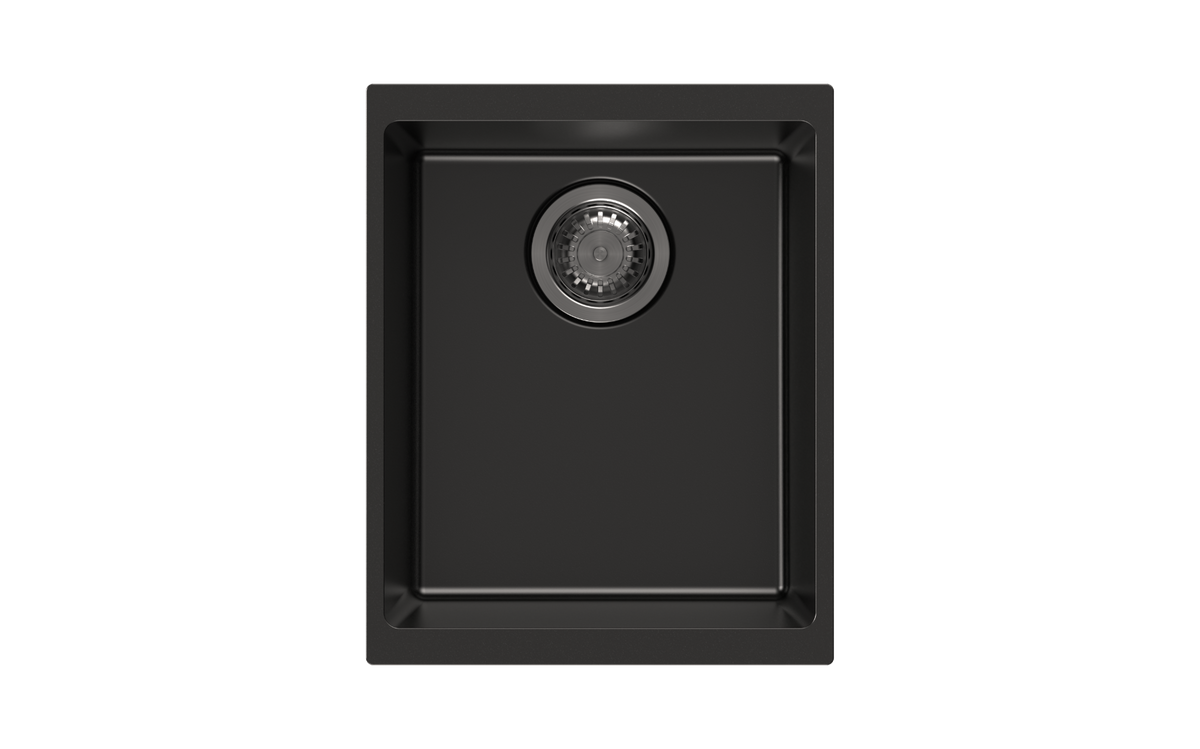 370 x 460 x 200mm Carysil Enigma 100N Single Bowl Granite Kitchen/Laundry Sink Top/Flush/Under Mount